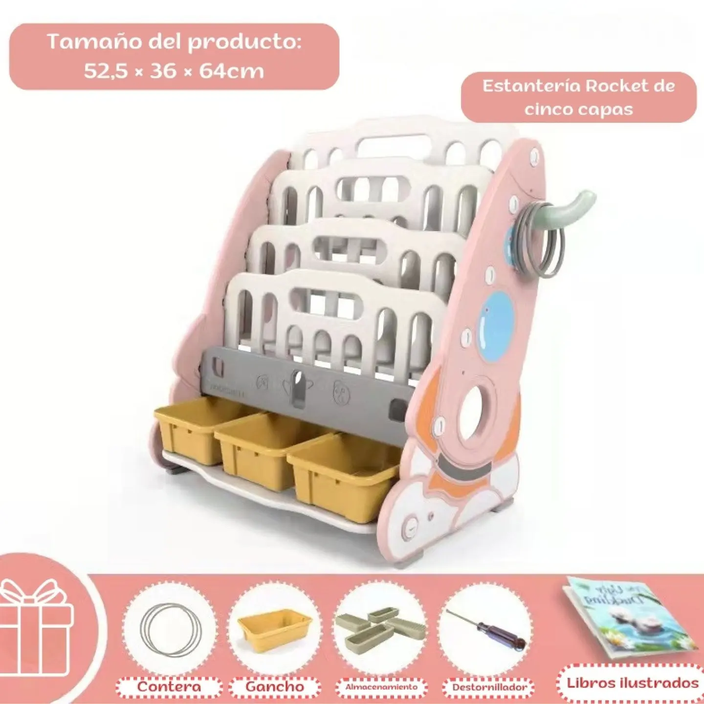 Estantería Organizadora Infantil Librero Y Mueble Juguetes 6