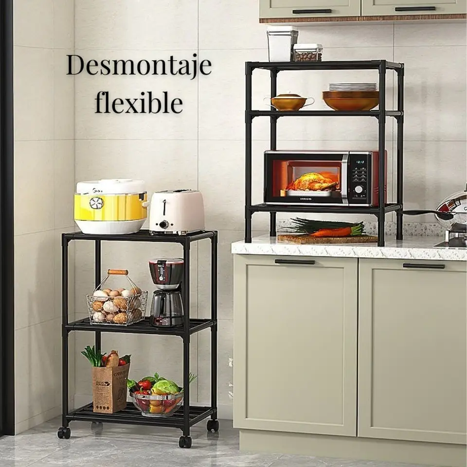 Estante Para Cocina Repisa Almacenamiento Multifuncional 4