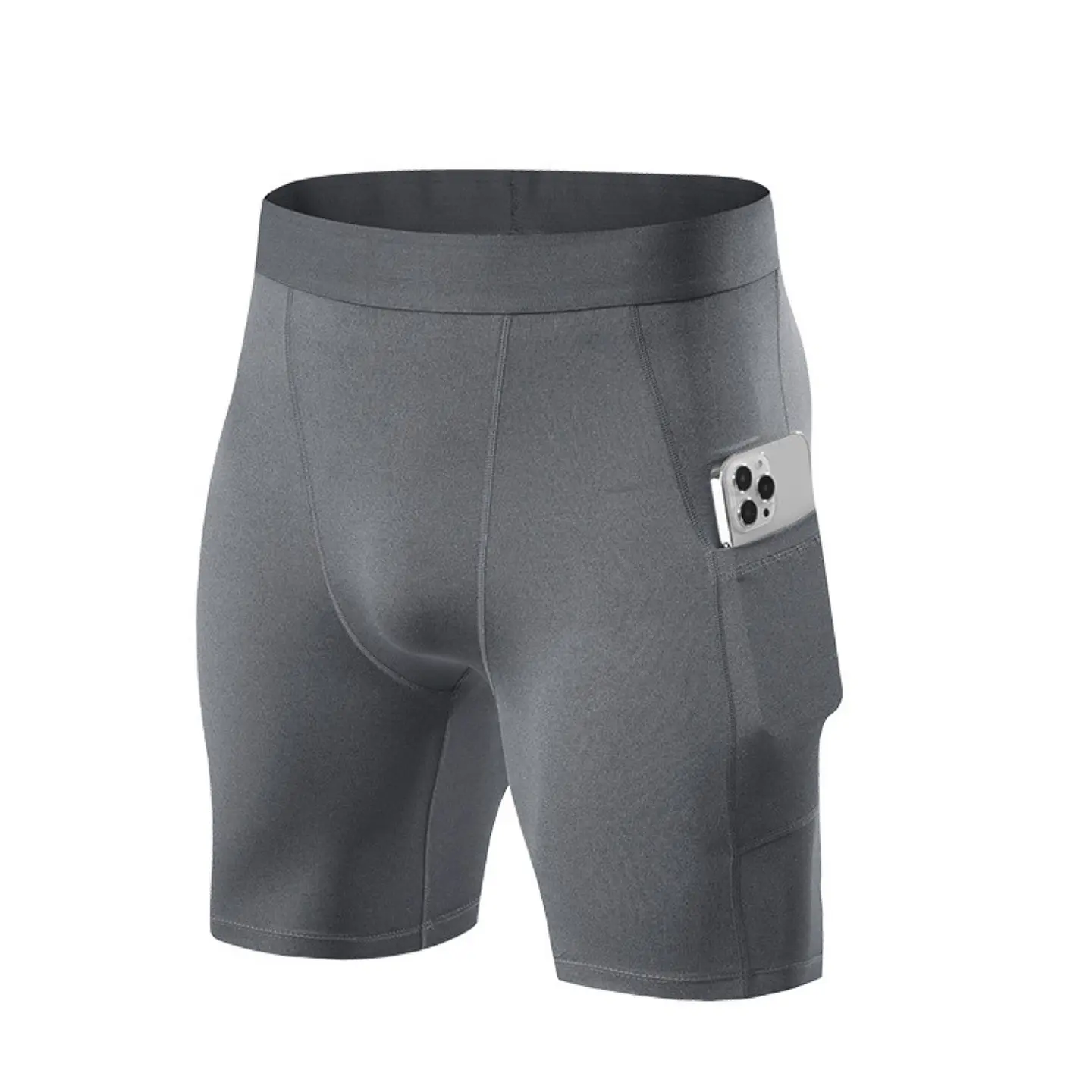 Short Deportivo Calza Hombre Gimnasio Licra Con Bolsillo 1