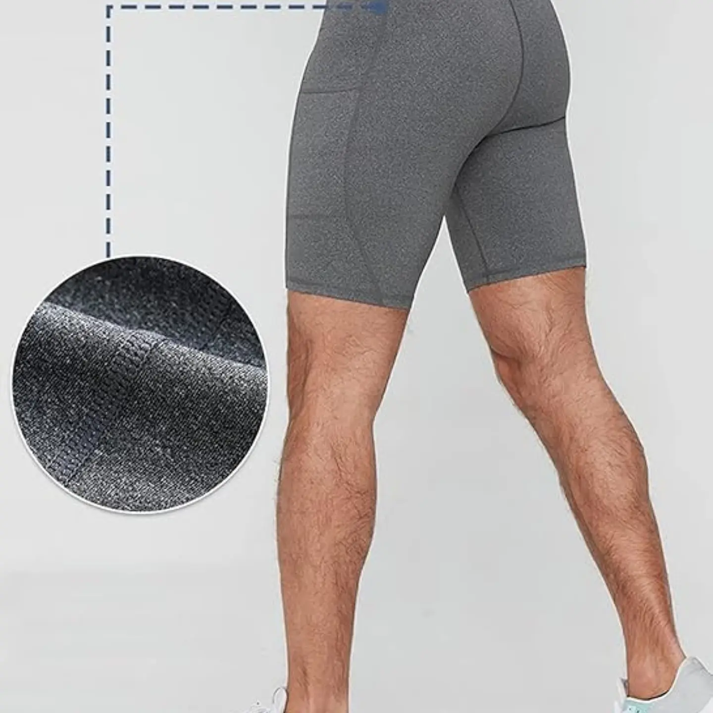 Short Deportivo Calza Hombre Gimnasio Licra Con Bolsillo 4