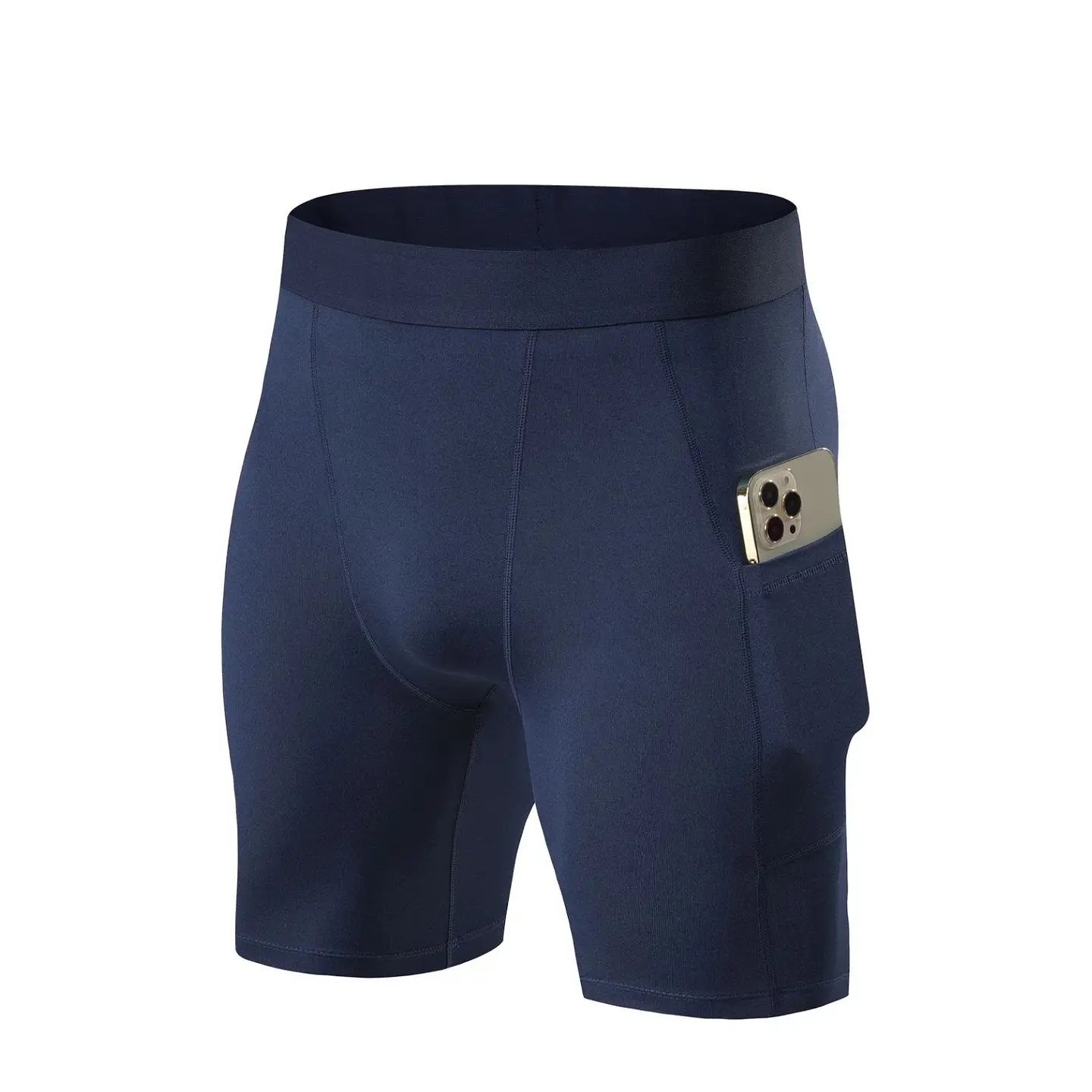 Short Deportivo Calza Hombre Gimnasio Licra Con Bolsillo 10