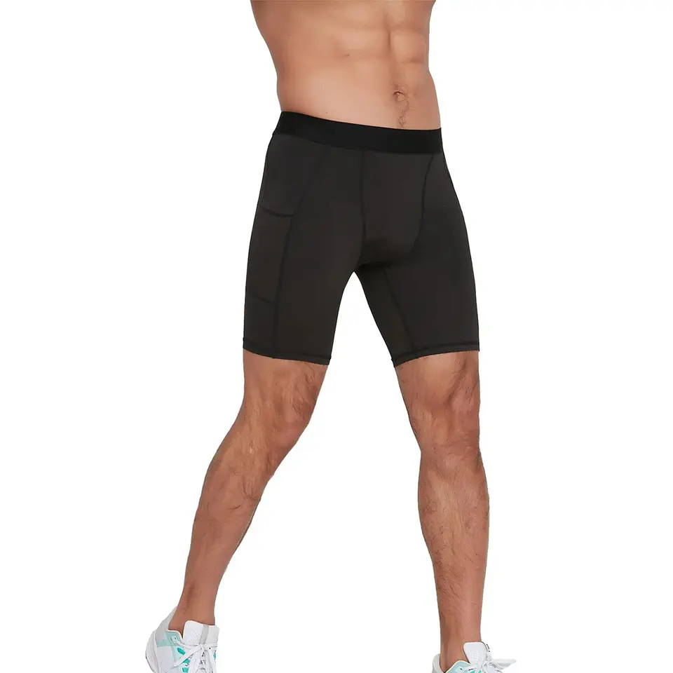 Short Deportivo Calza Hombre Gimnasio Licra Con Bolsillo 8