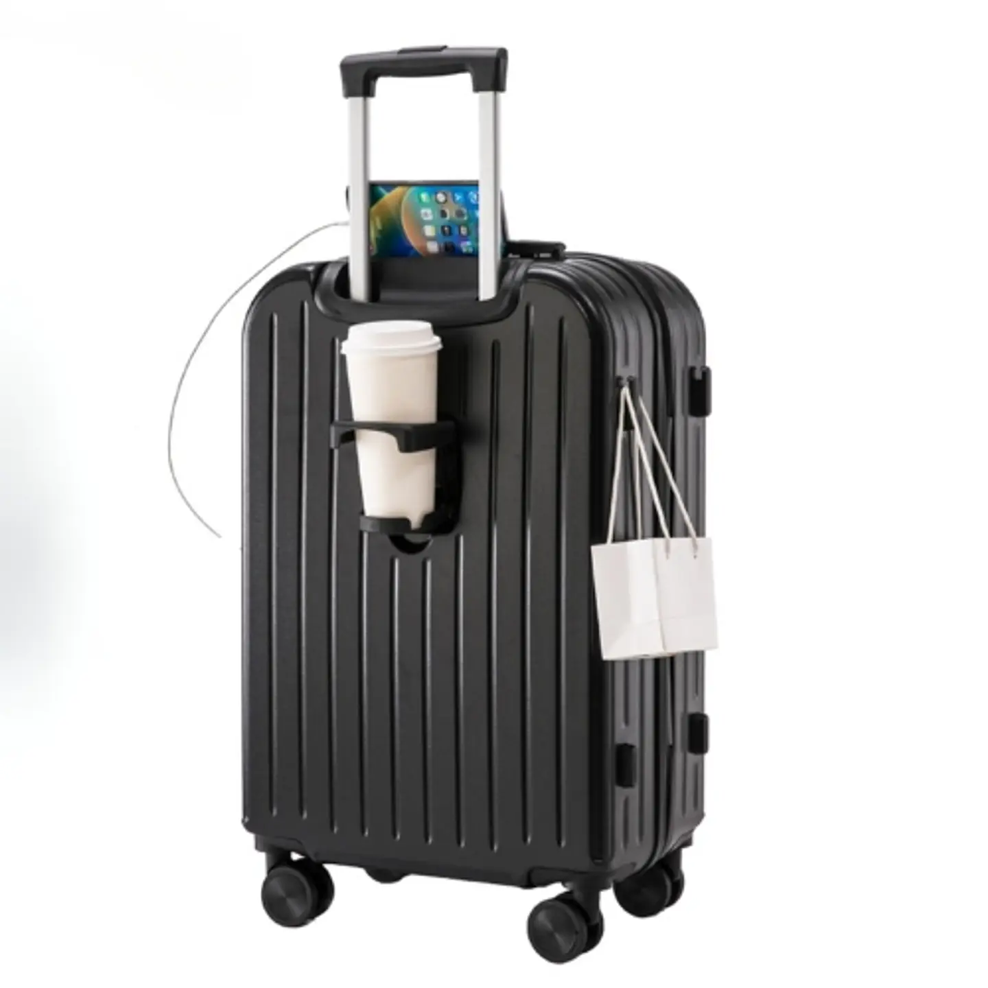 Maleta De Viaje Cabina Equipaje Mediano Con USB Y Portavasos 1