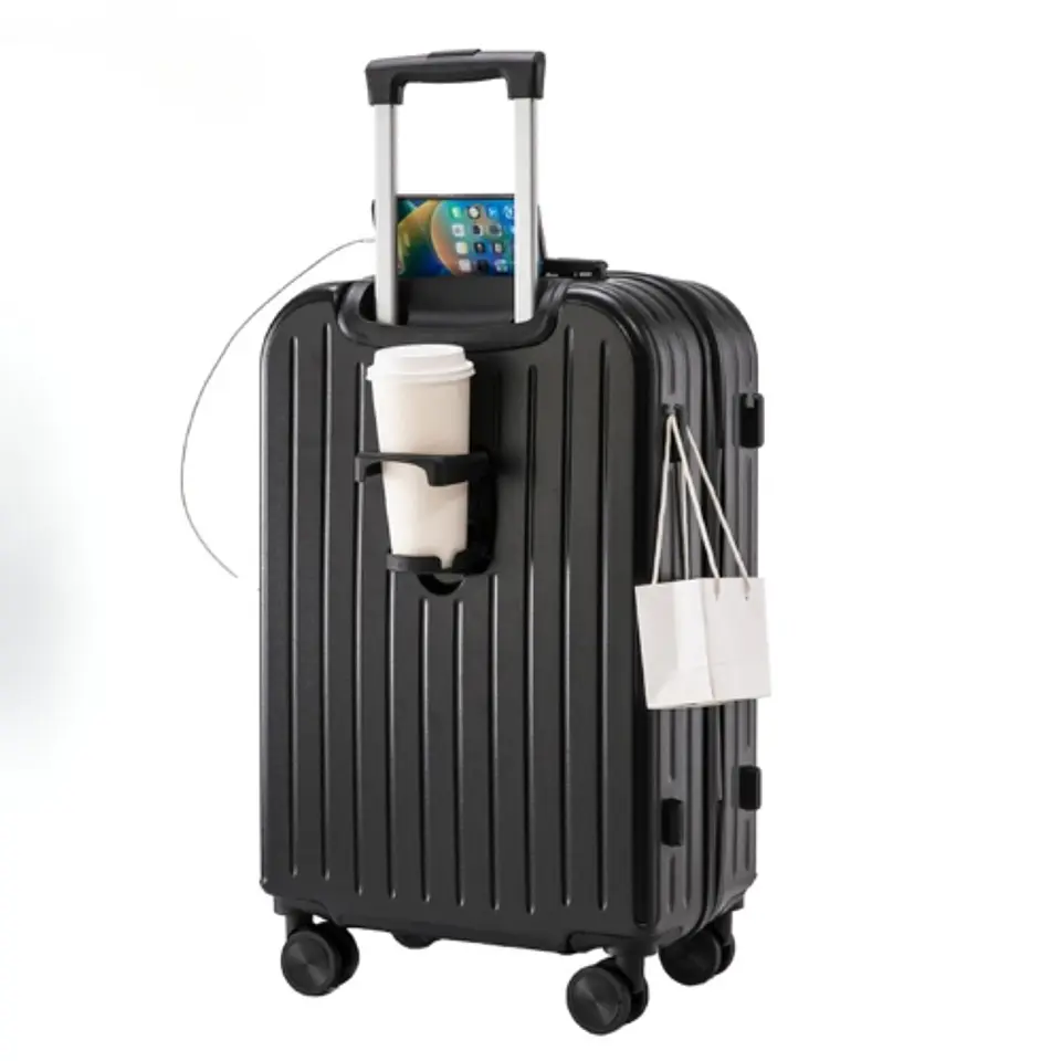 Maleta De Viaje Cabina Equipaje Mediano Con USB Y Portavasos 1
