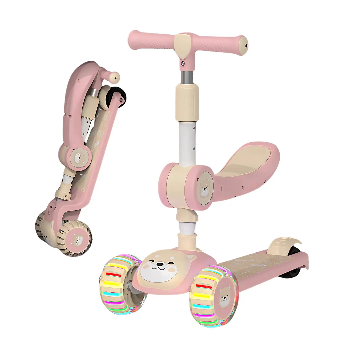Scooter Plegable Monopatin Ajustable Con Luces LED  3