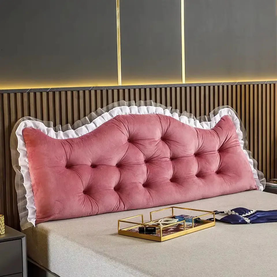 Cojin Cabecera Respaldo De Cama Almohada De Terciopelo 3