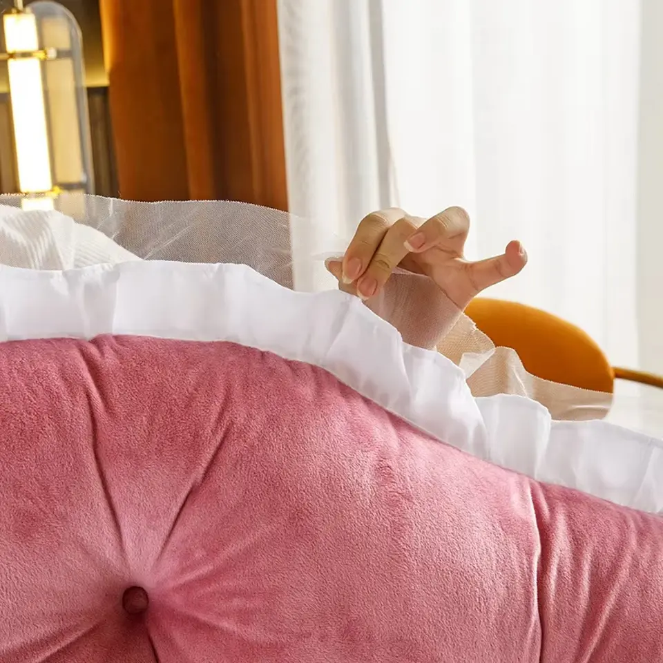 Cojin Cabecera Respaldo De Cama Almohada De Terciopelo 8