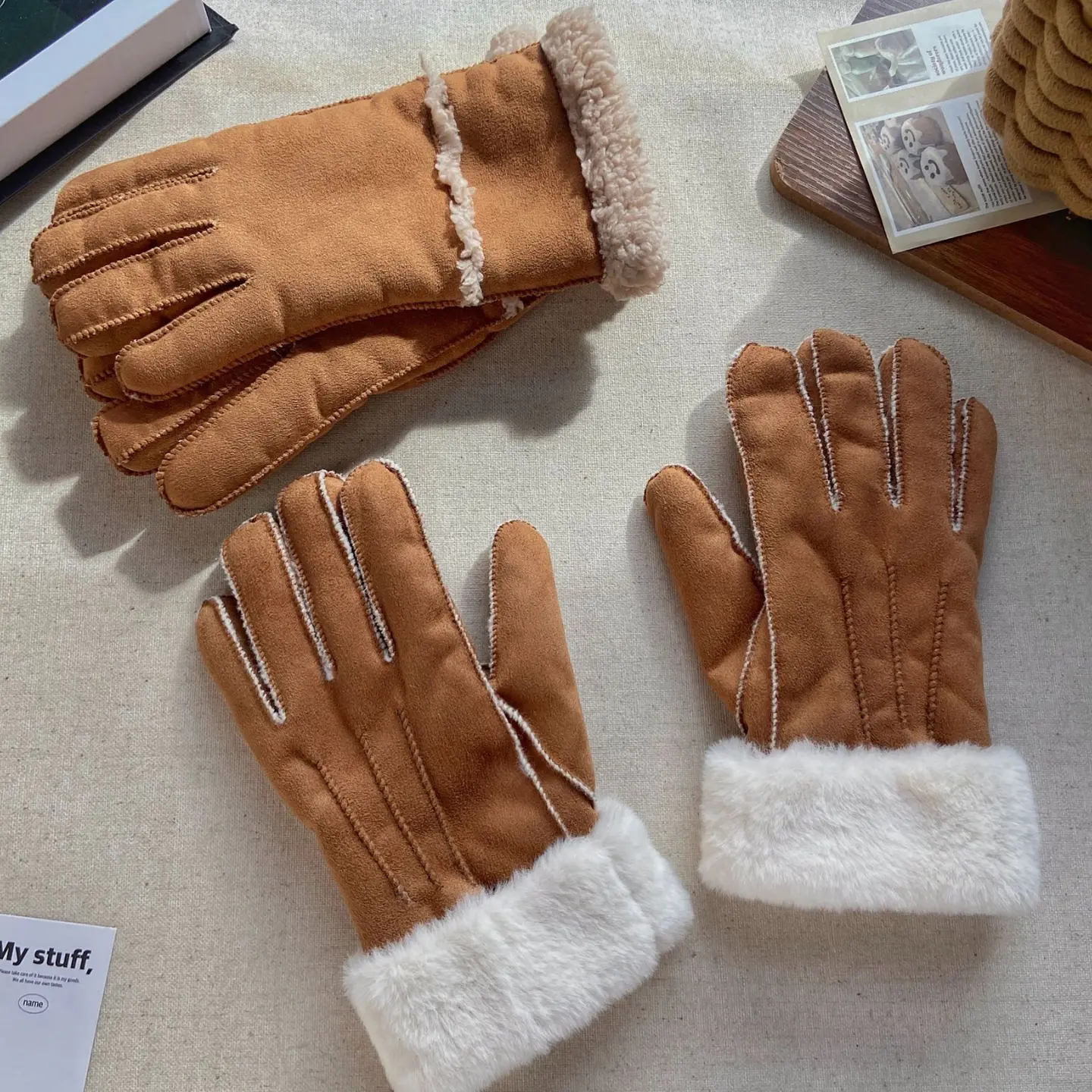 Guantes De Lana Invierno Para Mujer Calidos Resistentes 3