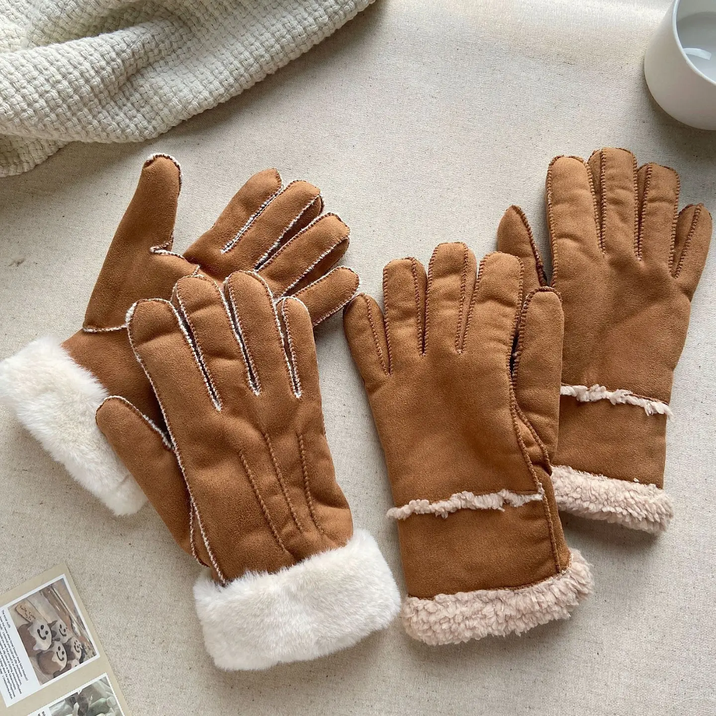 Guantes De Lana Invierno Para Mujer Calidos Resistentes 4