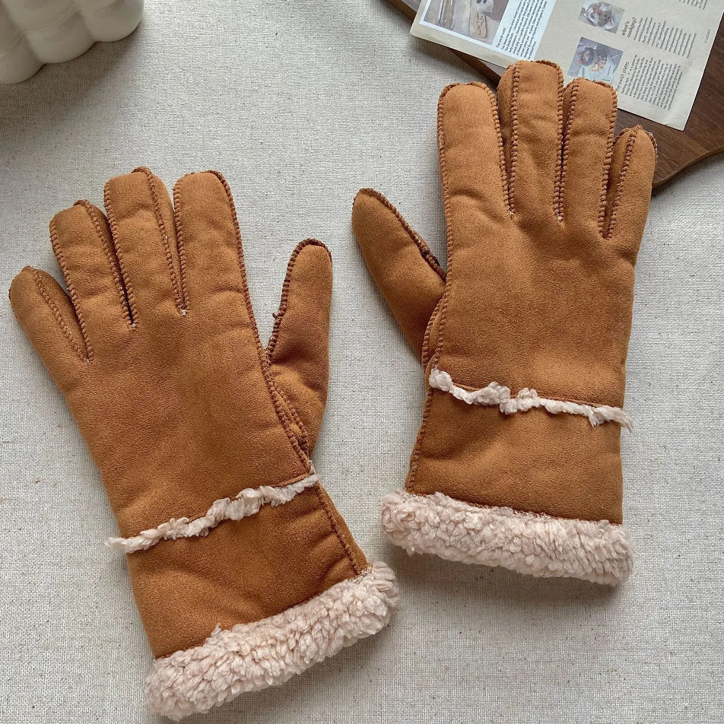 Guantes De Lana Invierno Para Mujer Calidos Resistentes 5