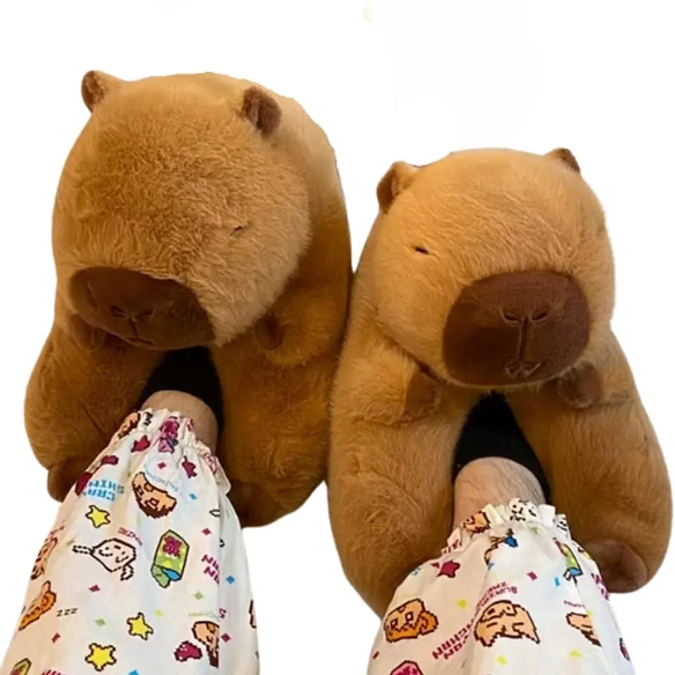 Pantuflas De Algodon Capibara Kawaii Invierno Confort 1