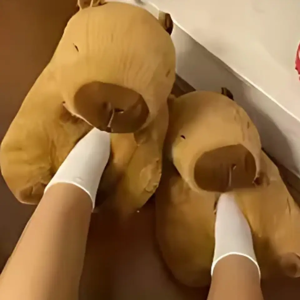 Pantuflas De Algodon Capibara Kawaii Invierno Confort 2