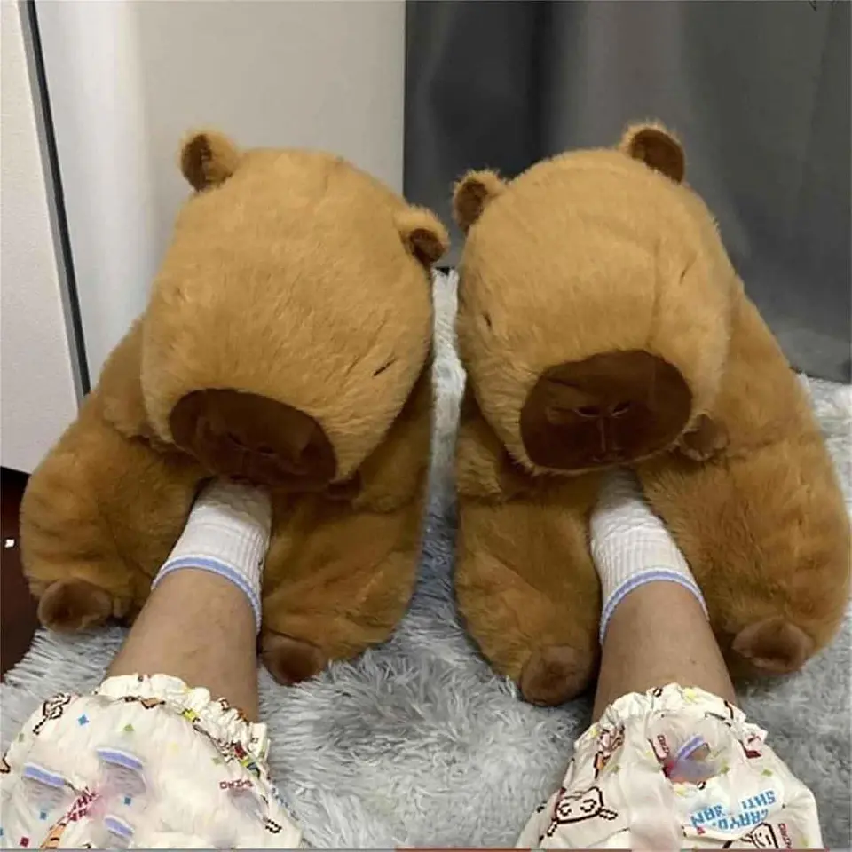 Pantuflas De Algodon Capibara Kawaii Invierno Confort 5