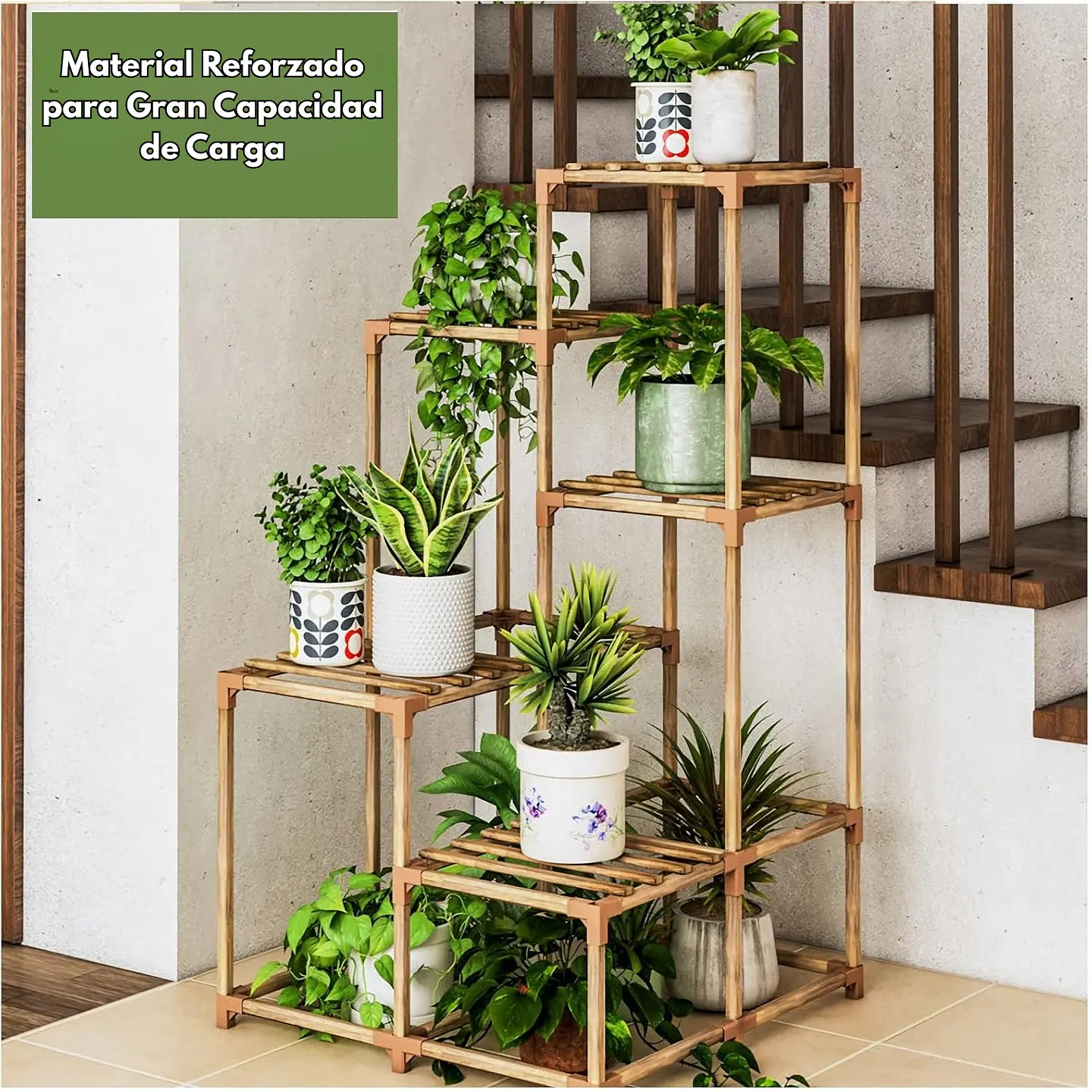 Estante Para Macetas Soporte De Plantas Huerto Decorativo 7