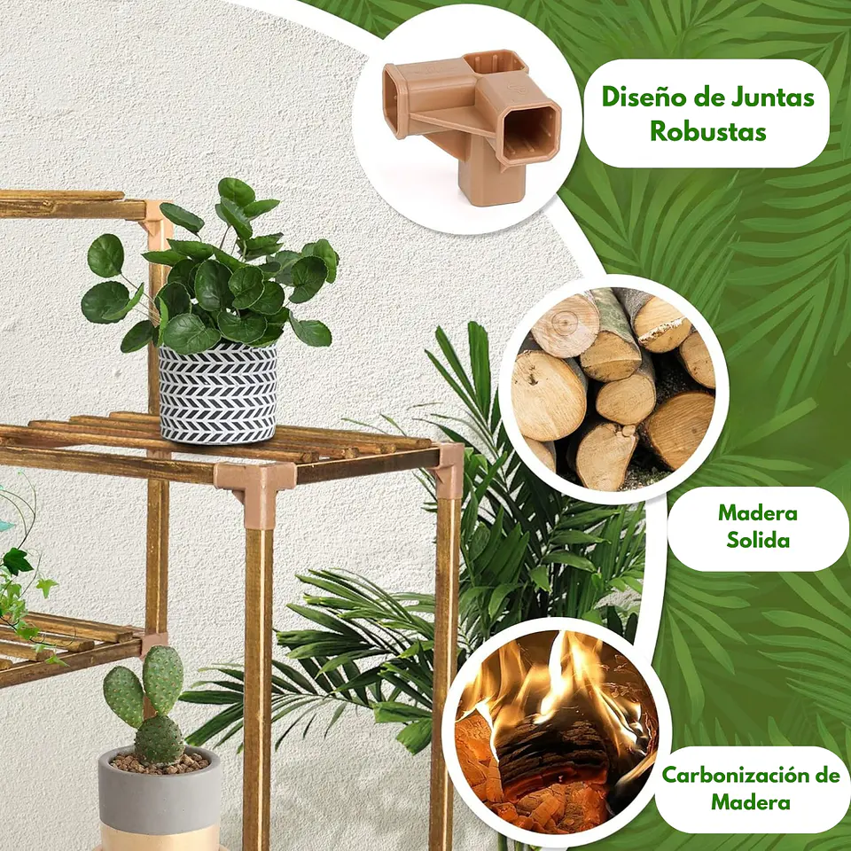 Estante Para Macetas Soporte De Plantas Huerto Decorativo 9