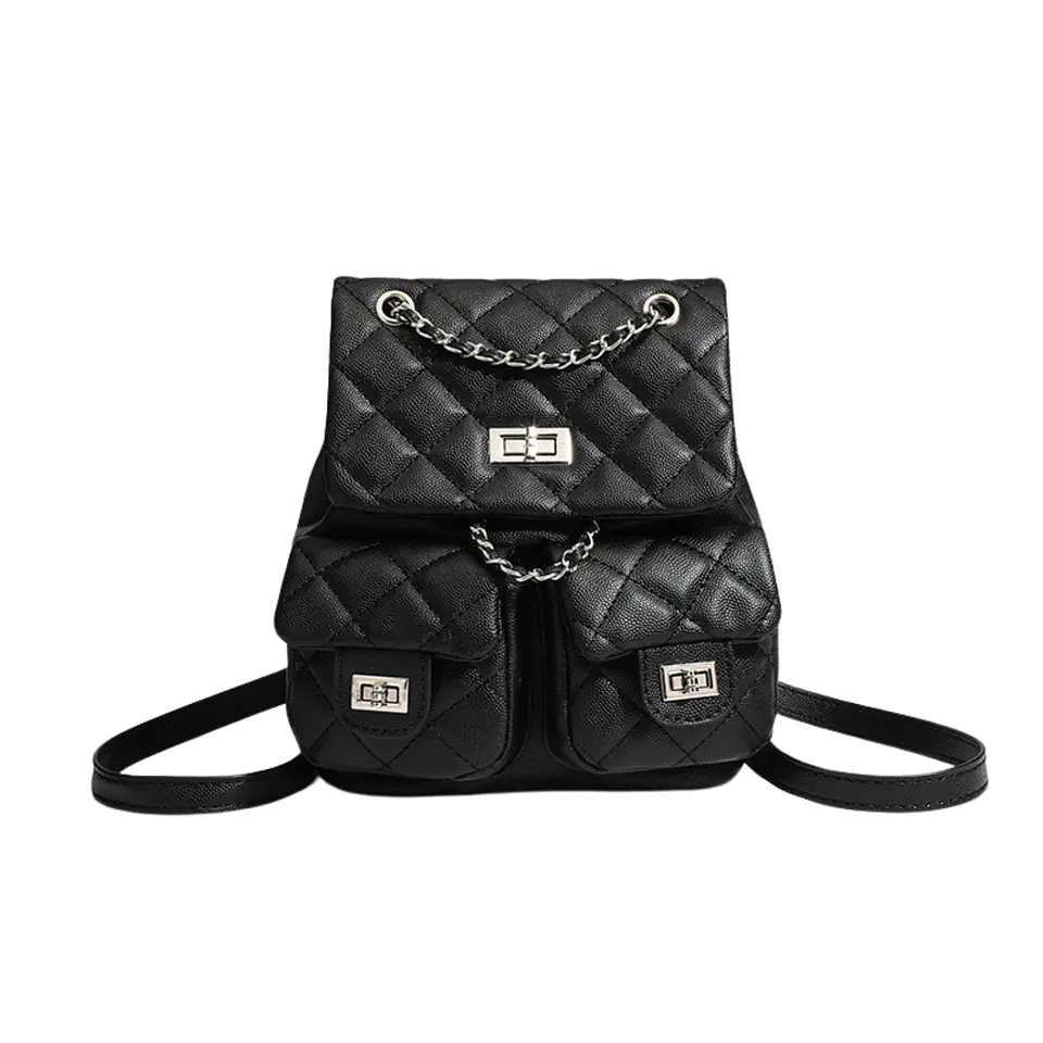 Cartera De Cuero Pu Tipo Mochila Urbana Elegante Para Dama 1