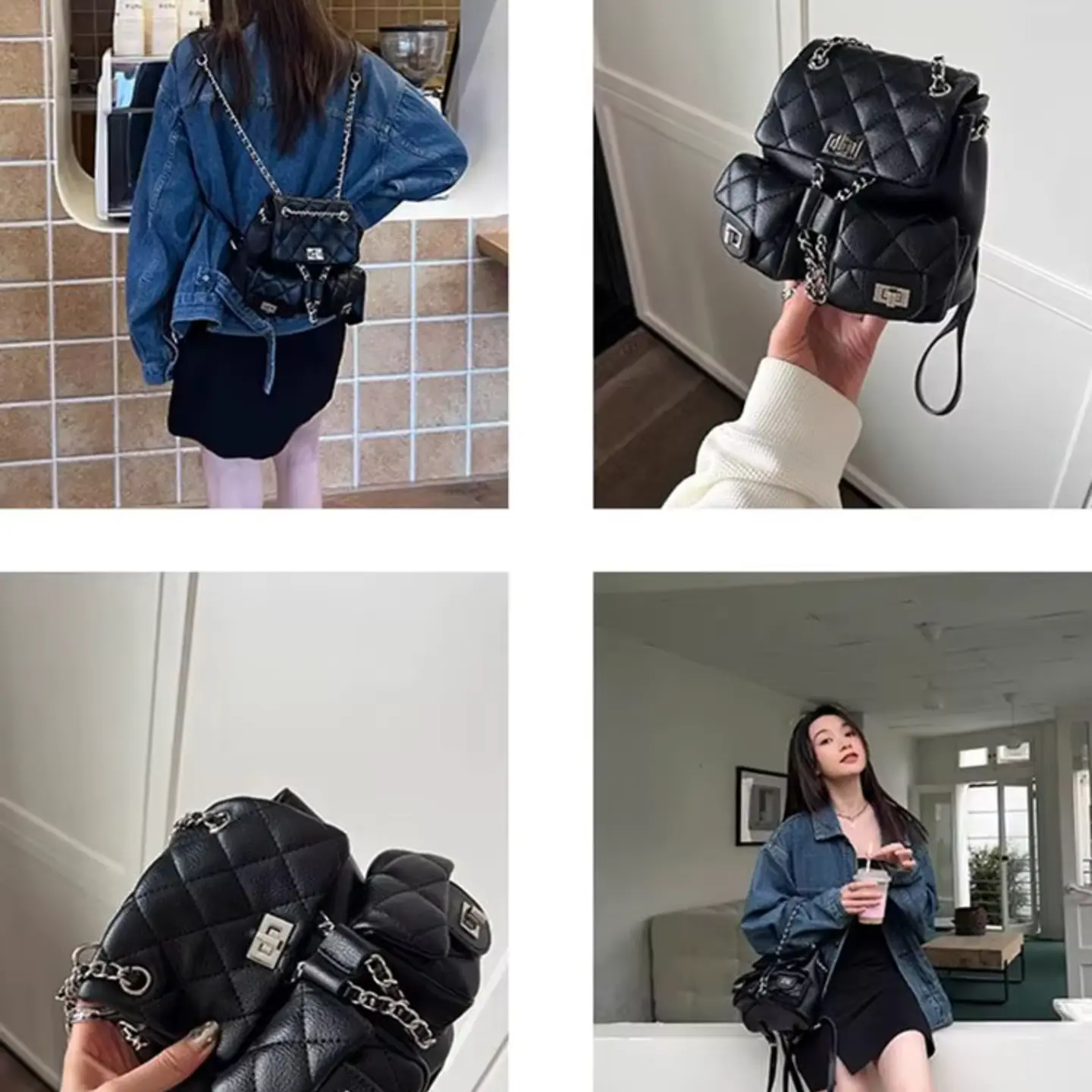 Cartera De Cuero Pu Tipo Mochila Urbana Elegante Para Dama 4