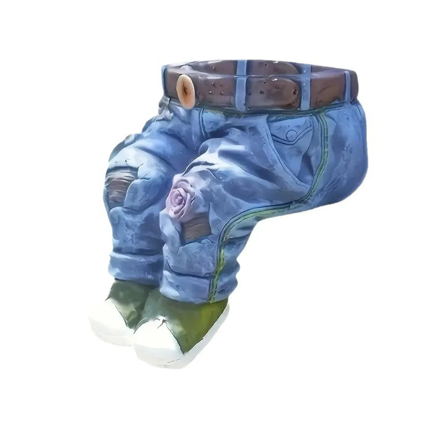 Maceta Decorativa Pantalones Jeans Flores Adorno Jardín 1