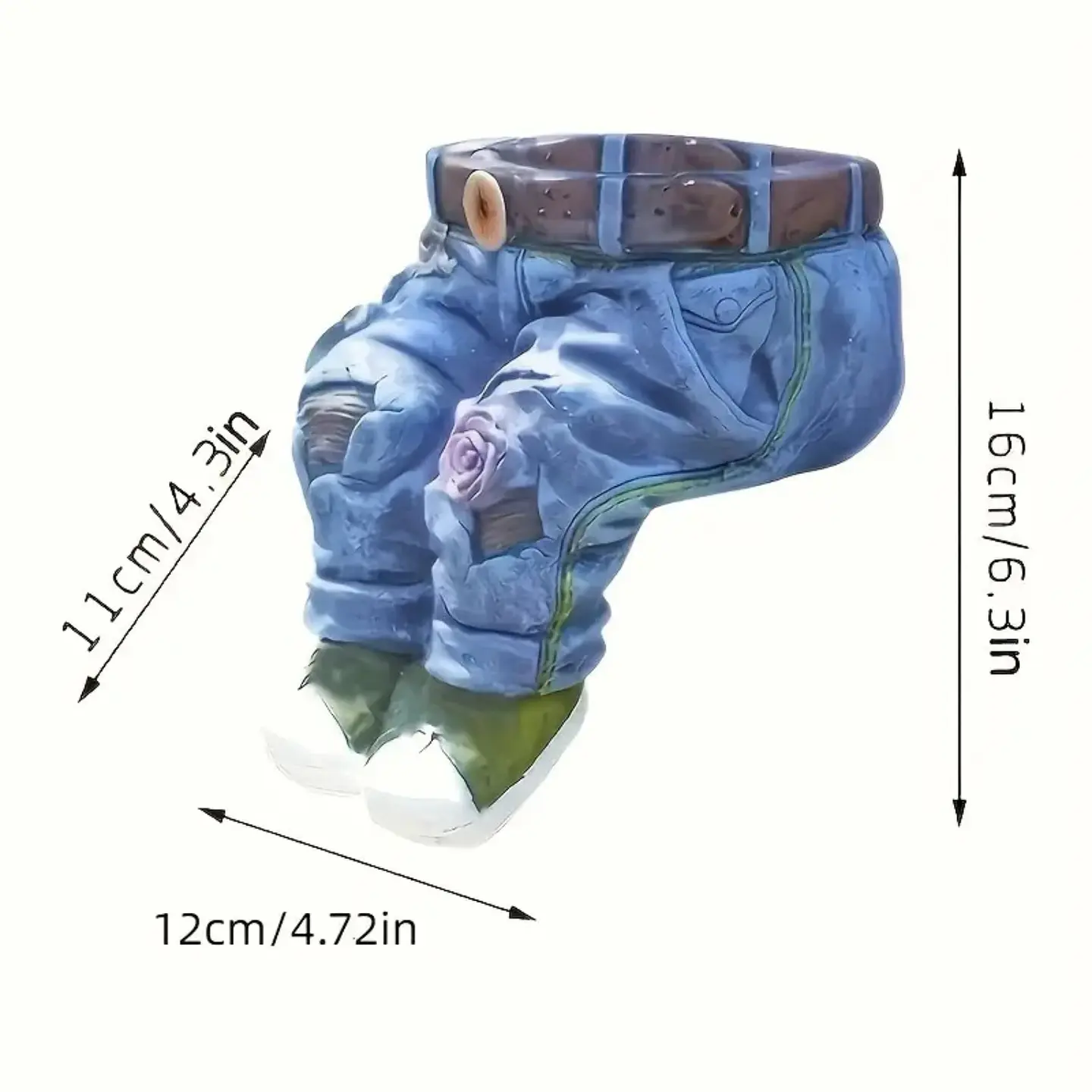 Maceta Decorativa Pantalones Jeans Flores Adorno Jardín 2