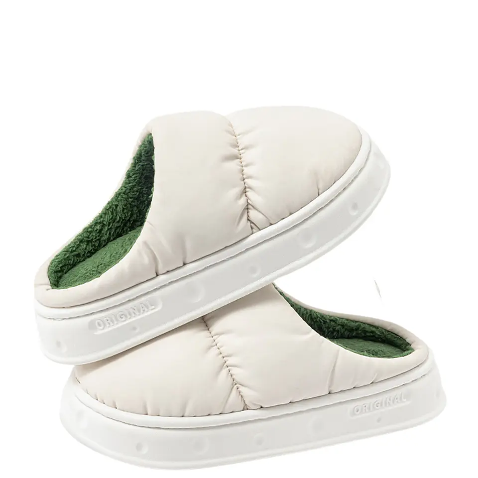 Pantuflas De Algodón Acolchadas Polar Cálidas Impermeables 4