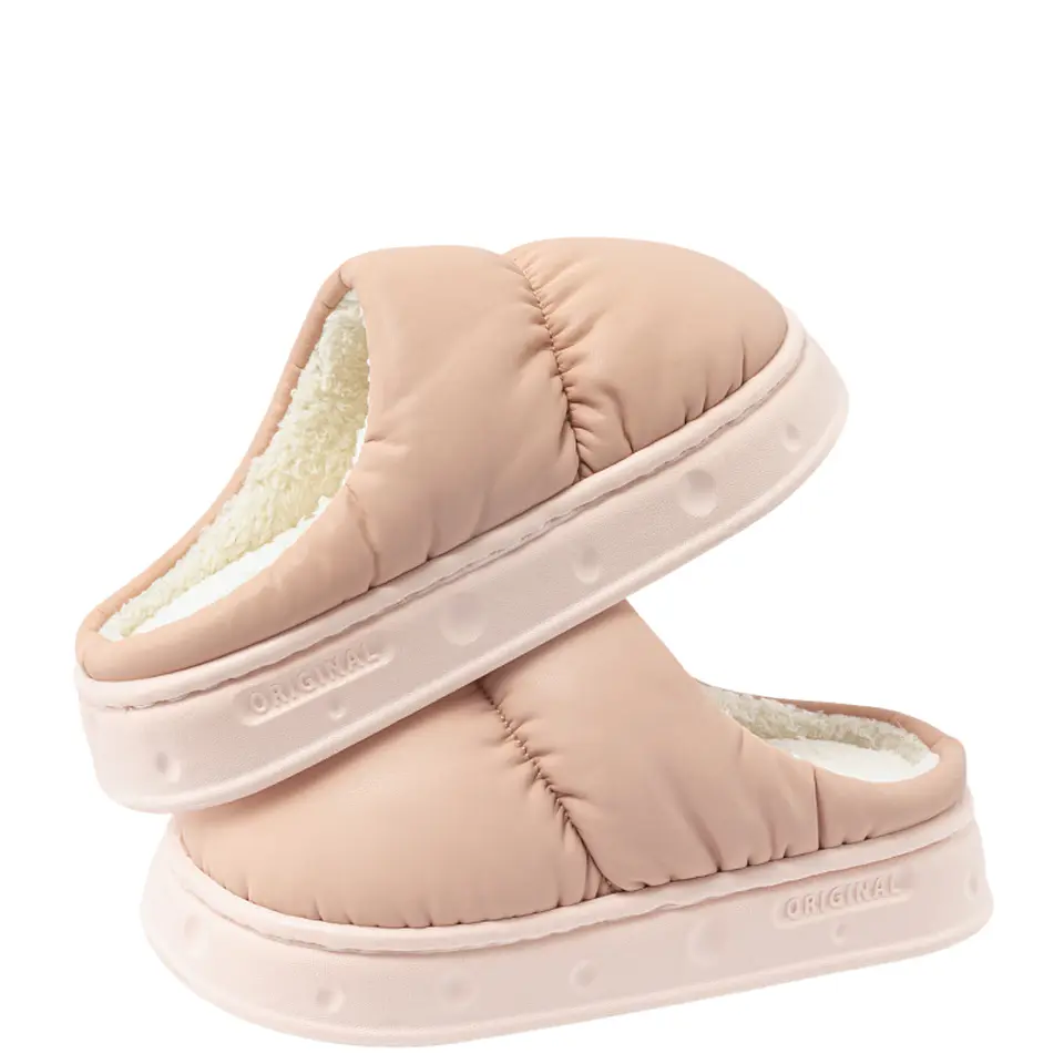 Pantuflas De Algodón Acolchadas Polar Cálidas Impermeables 5