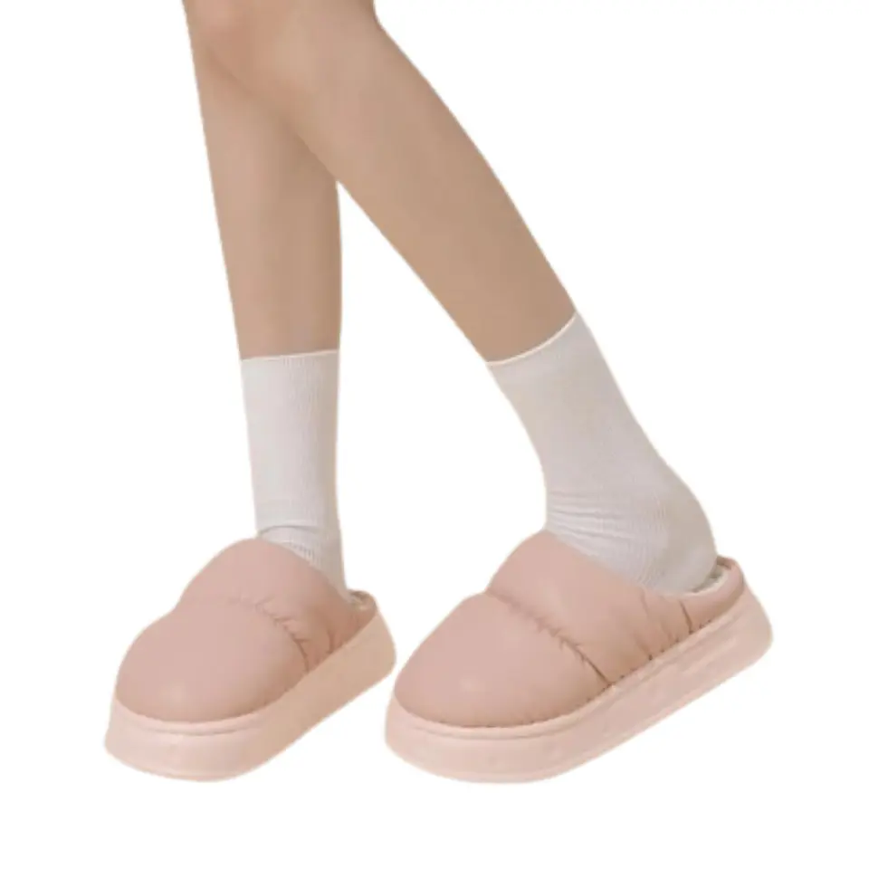 Pantuflas De Algodón Acolchadas Polar Cálidas Impermeables 6