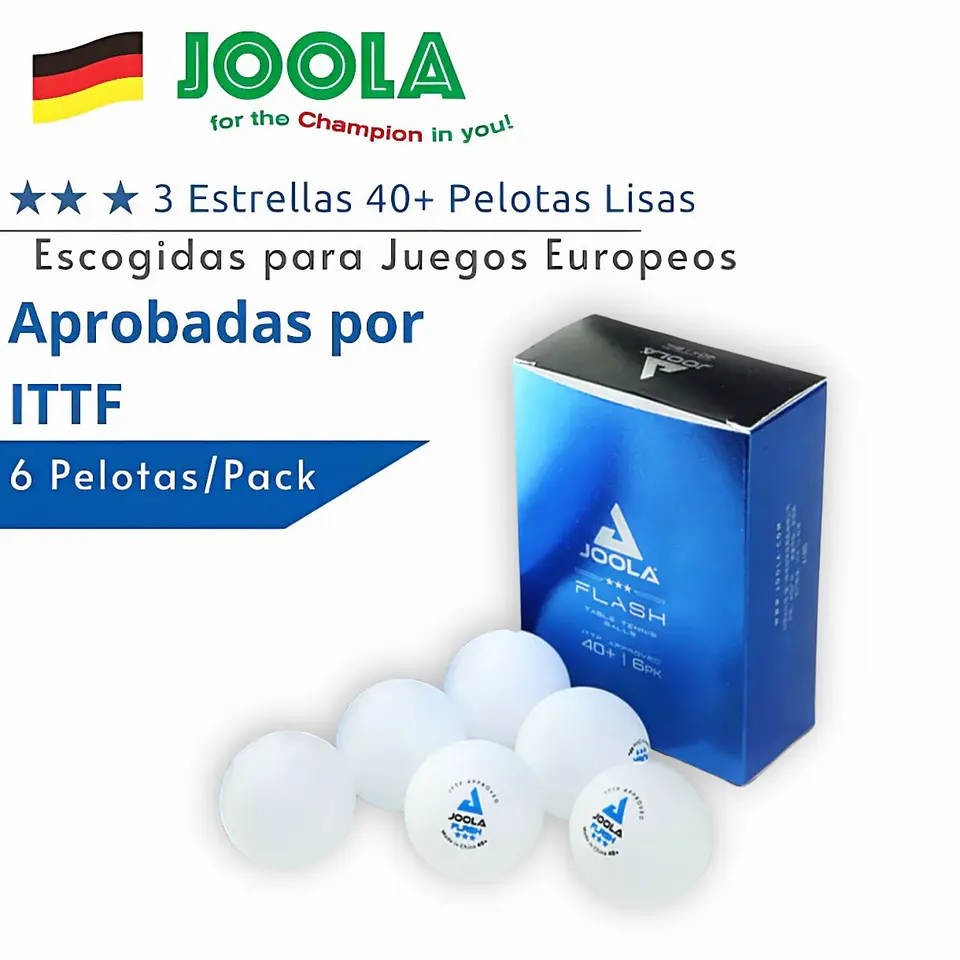 Pelotas Profesionales Ping Pong JOOLA 3 Estrellas Pack de 6 6