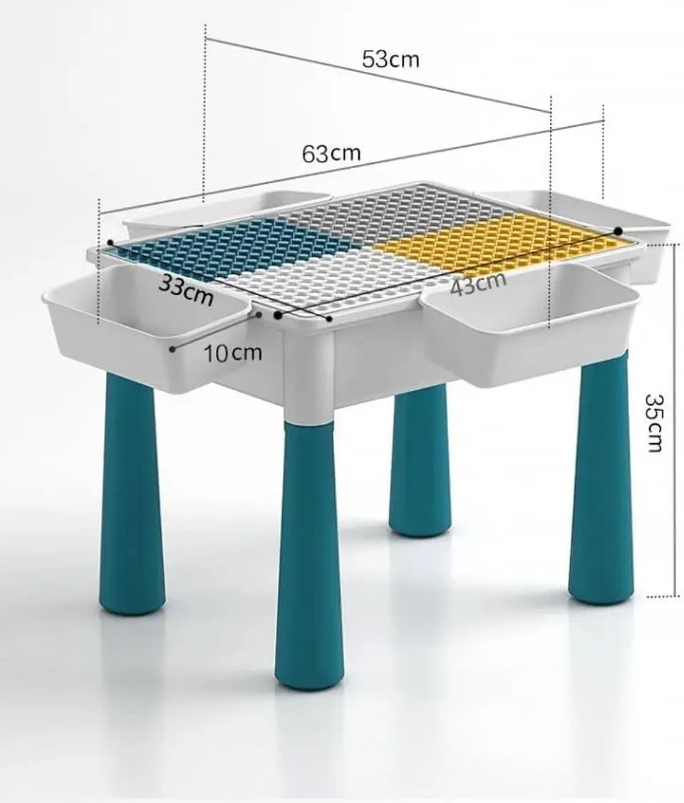 Mesa De Actividades Infantil Con Silla + 300 Bloques De Juego 9