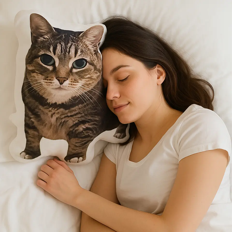Almohada Con Gato Estampado Divertido Cómoda 26 cm 4