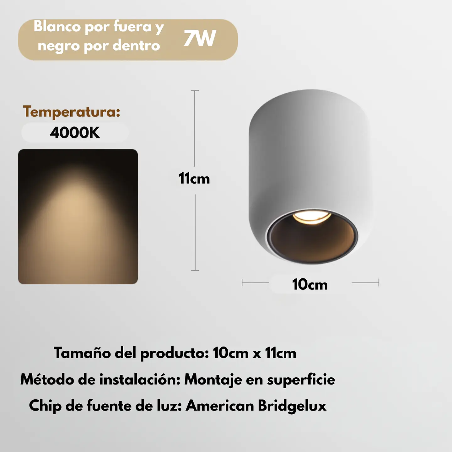 Foco Led Aplique Lámpara De Techo Minimalista 4000k  2