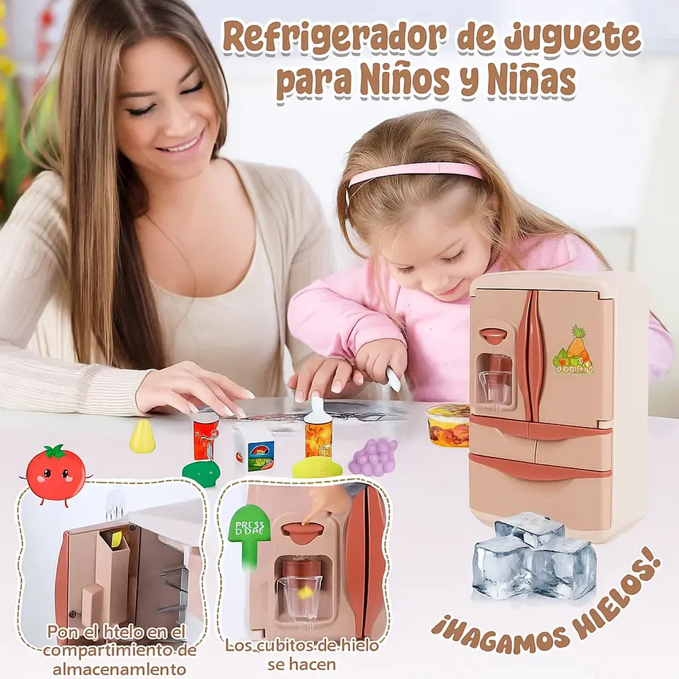 Refrigerador Cocina Spray Simulación Freezer Juguete 5