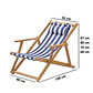 Silla De Playa Reposera Plegable De Lona Y Madera Exteriores - Miniatura 9