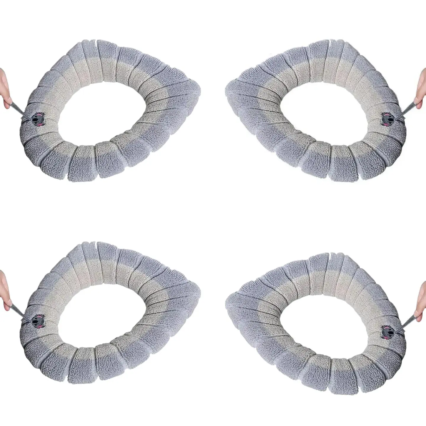 Pack 4 Fundas De Inodoro WC Felpa Lavable 3
