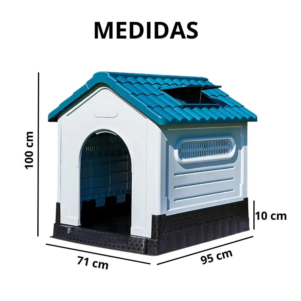 Casa Para Perro Mascotas Exterior Impermeable 100x71x95 Cm 3