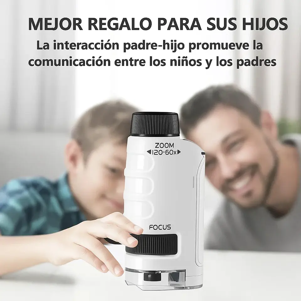 Microscopio Portátil Con Luz Para Niños Juguete Científico 5
