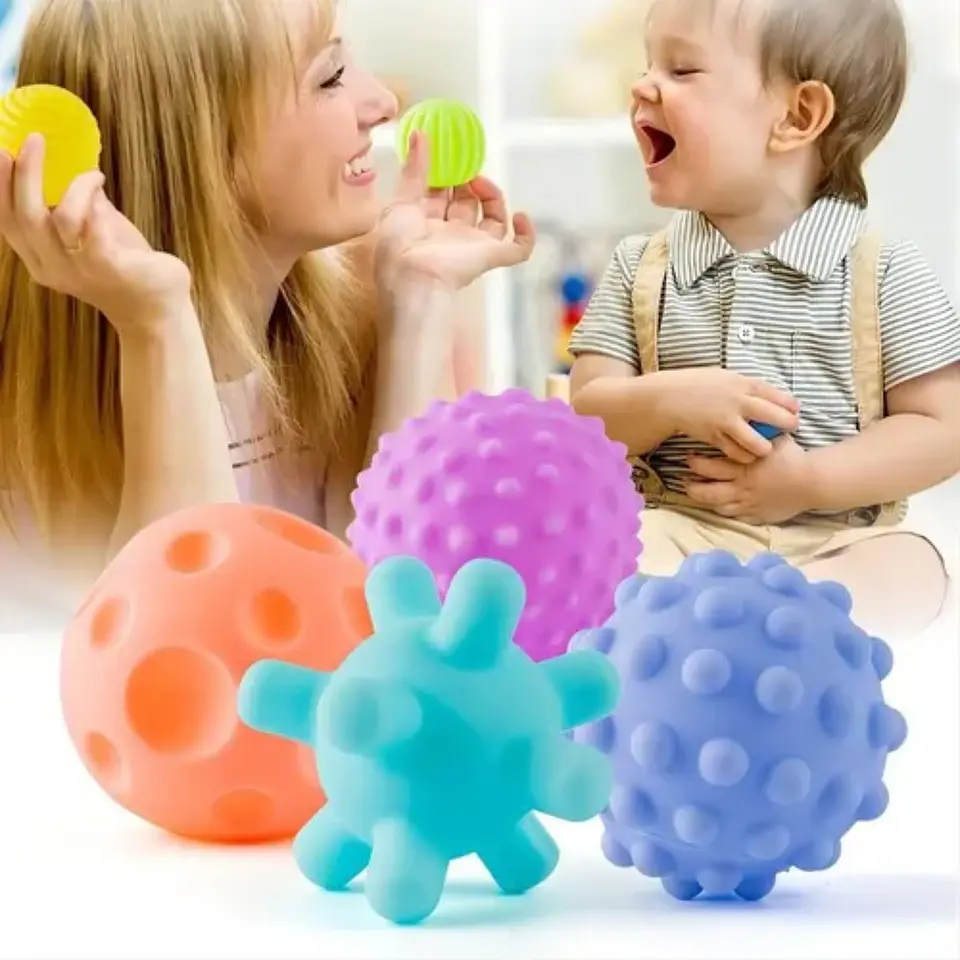 Set 6 Pelotas Estimulación Sensorial Para Bebés Texturizada 2