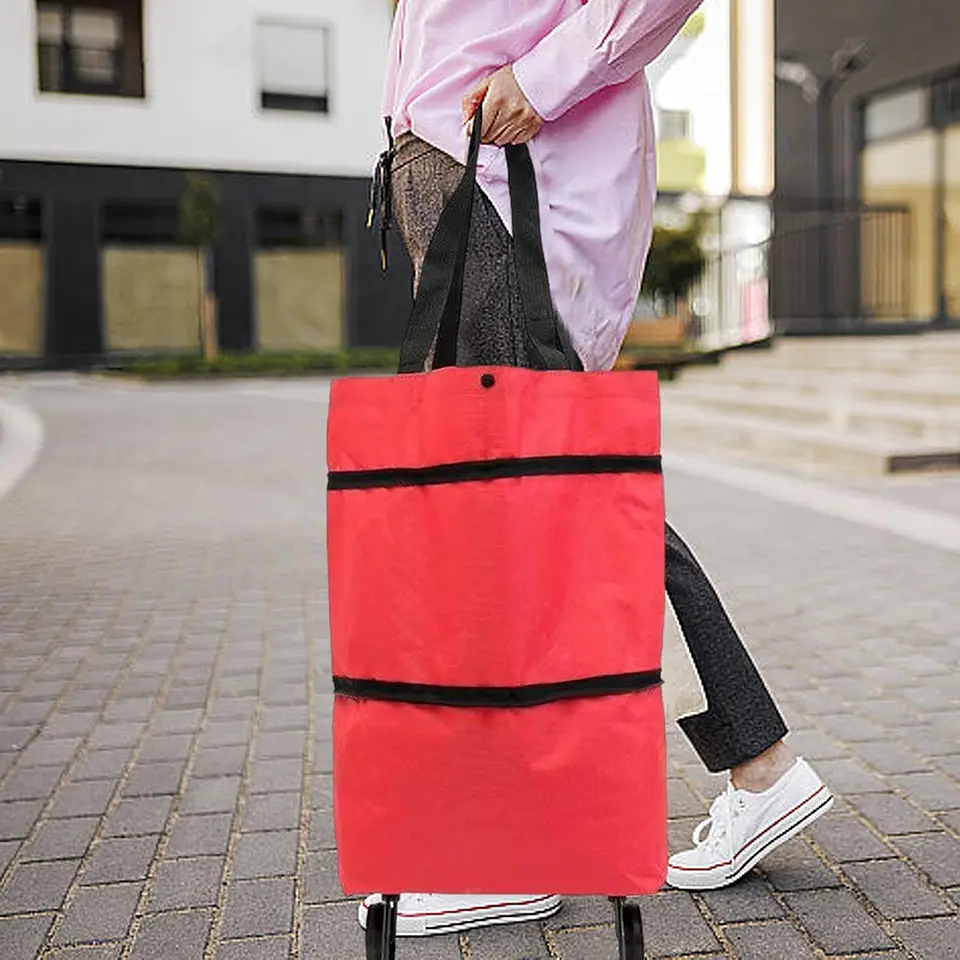 Carrito De Compras Bolsa Con Ruedas Multiusos Plegable 7