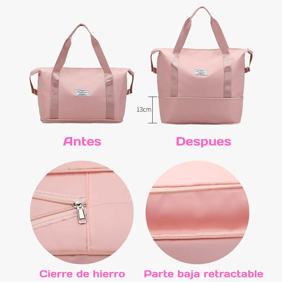 Bolso Cartera De Viaje Equipaje De Mano Expansible Portatil 3