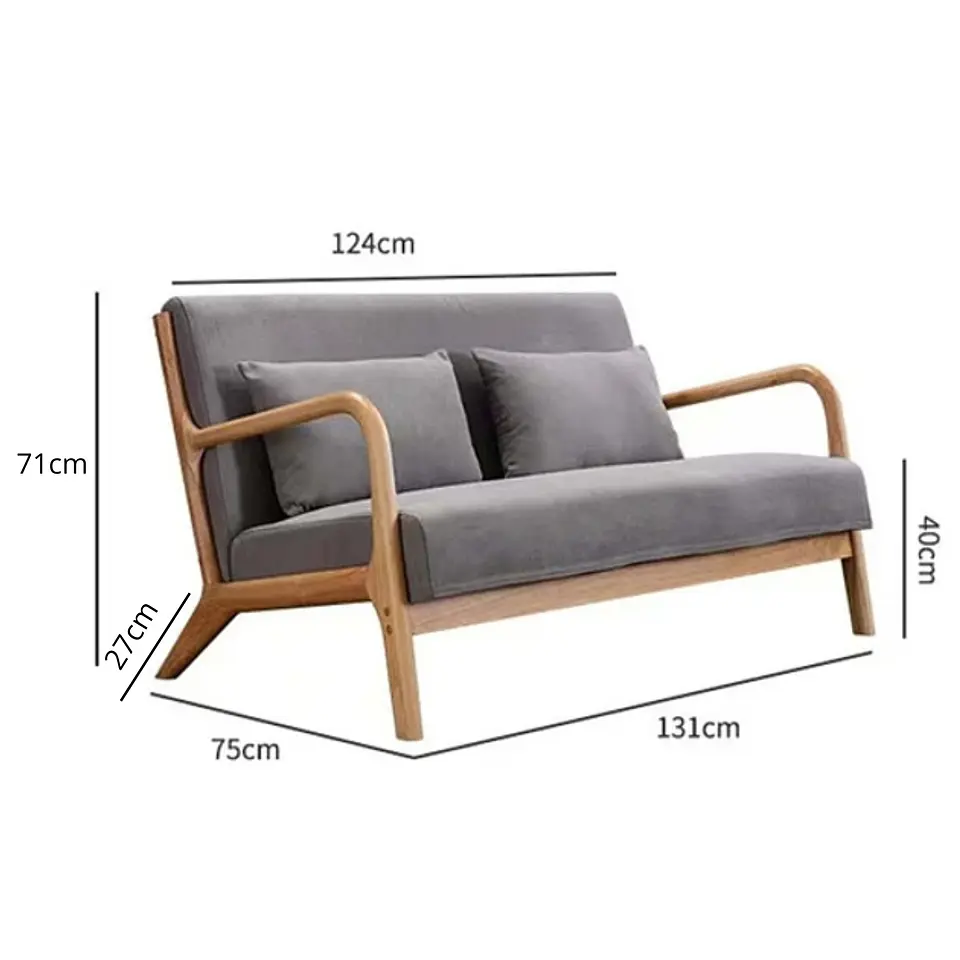 Sofa De 2 Asientos Moderno De Comedor Con Apoyabrazos 7