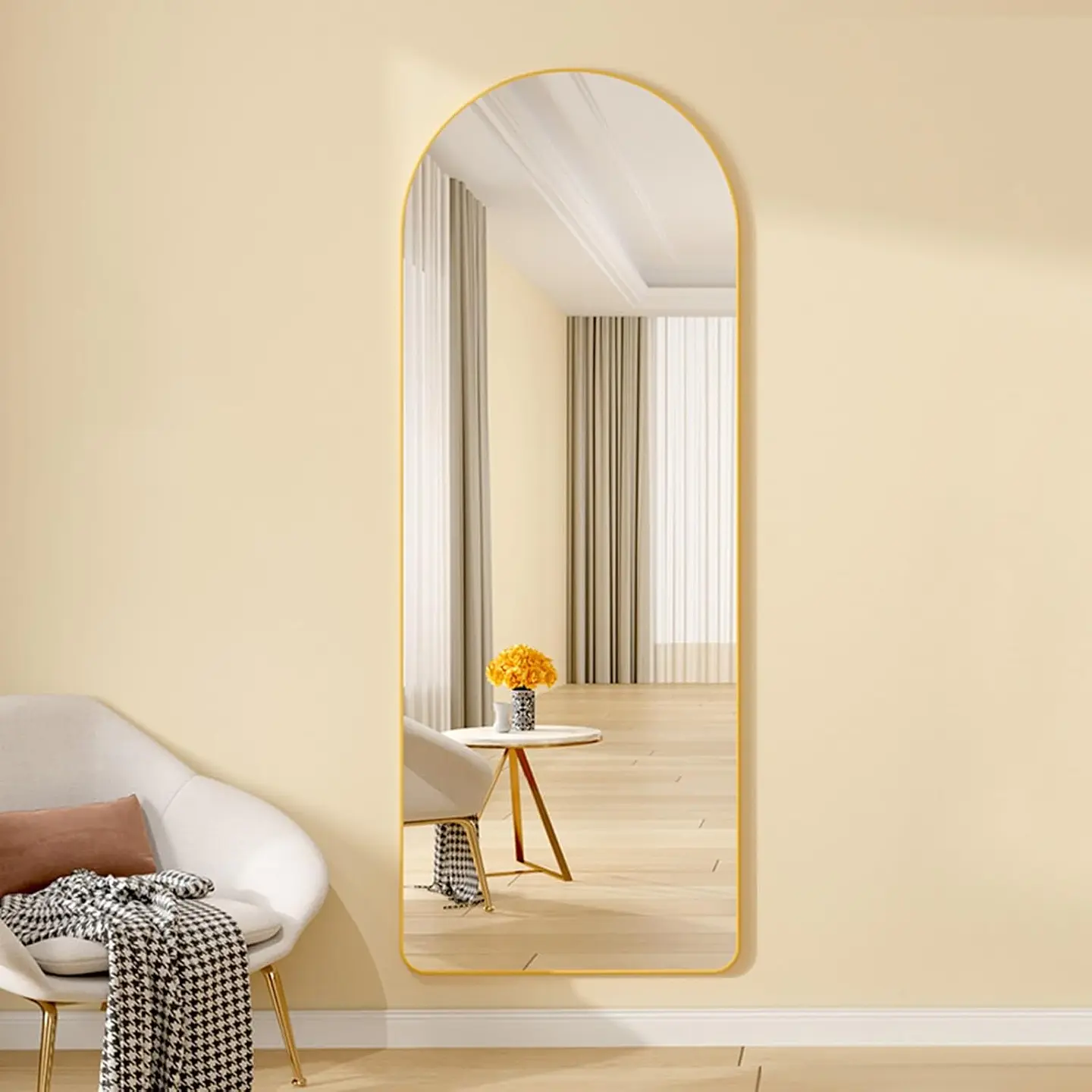 Espejo Ovalado Cuerpo Entero 160x50cm Con Base Plegable 3