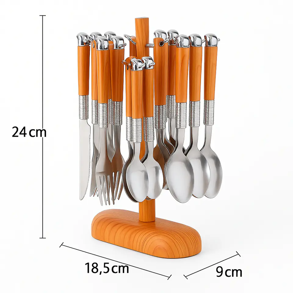 Set 24 Piezas Cubiertos Cuchilleria De Acero Inoxidable 7