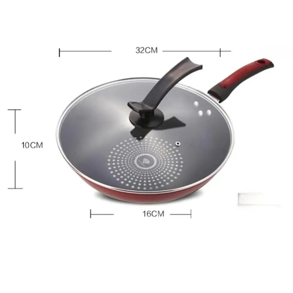 Sartén Wok De Cocina Con Tapa 32 CM Coccion Antiadherente 5