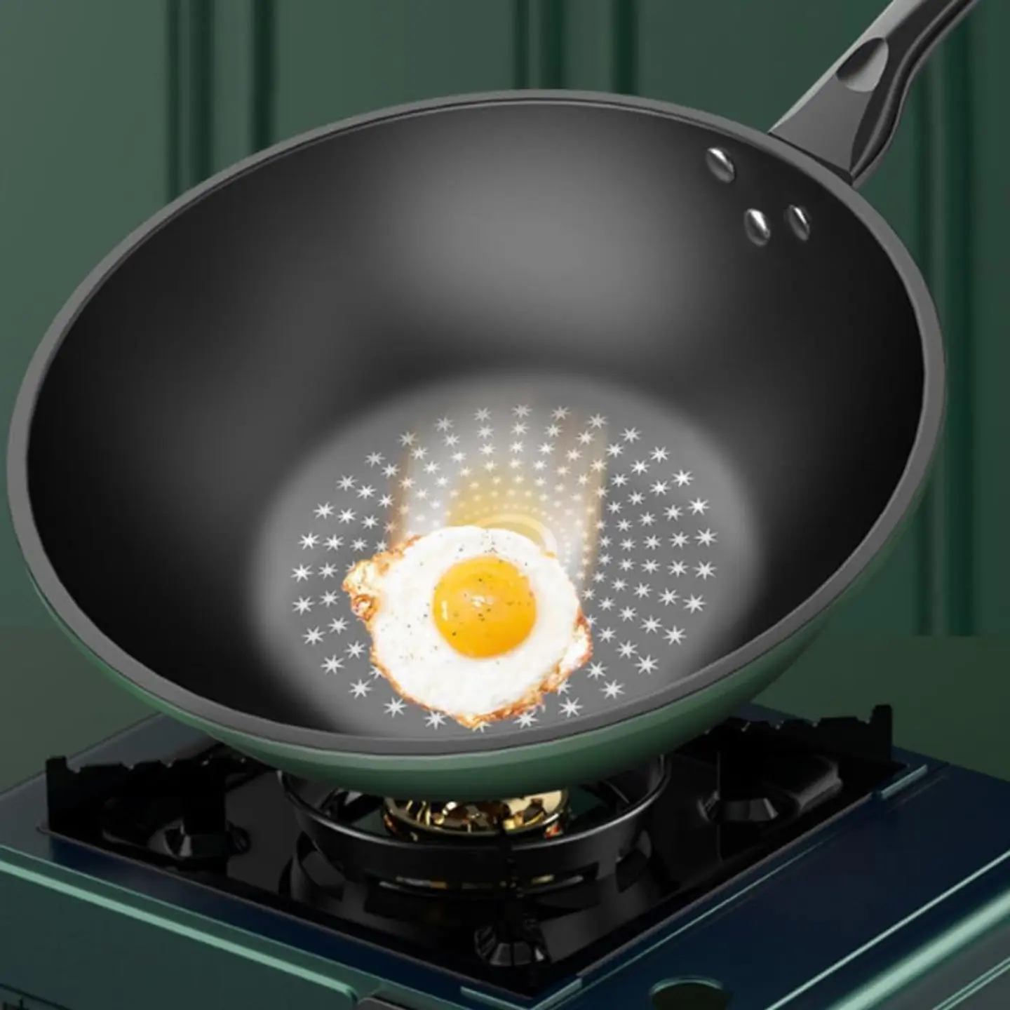 Sartén De Cocina Coccion Antiadherente 32CM Con Tapa 2