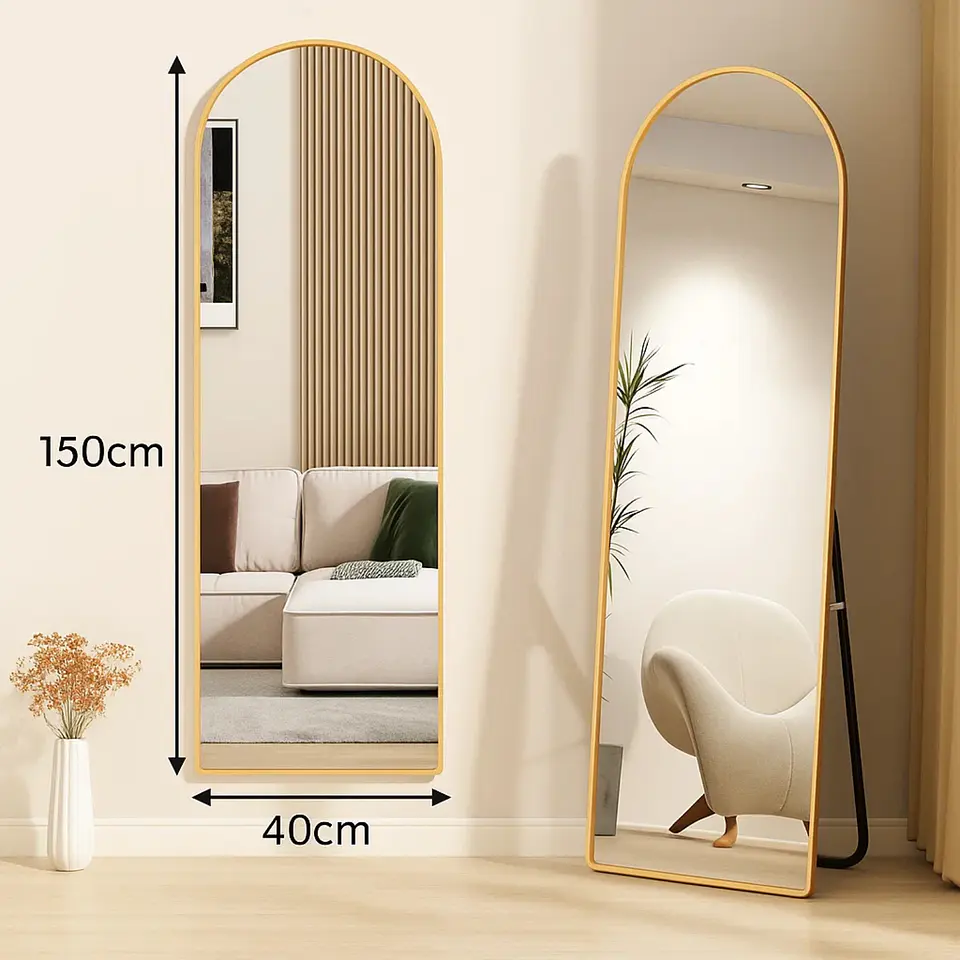 Espejo Ovalado Cuerpo Entero 150x40cm Con Base Plegable 4