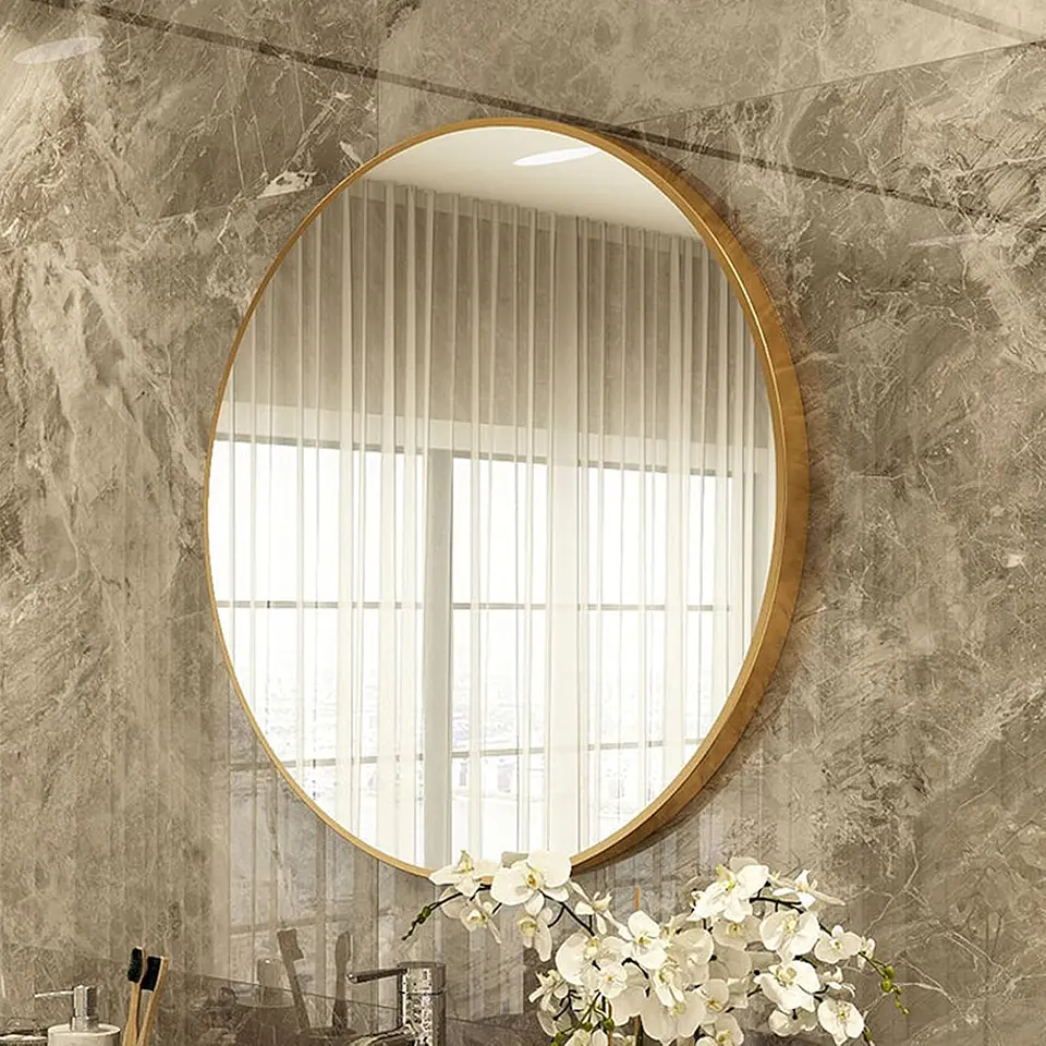 Espejo Circular De Pared Elegante Redondo 80cm De Diametro 3