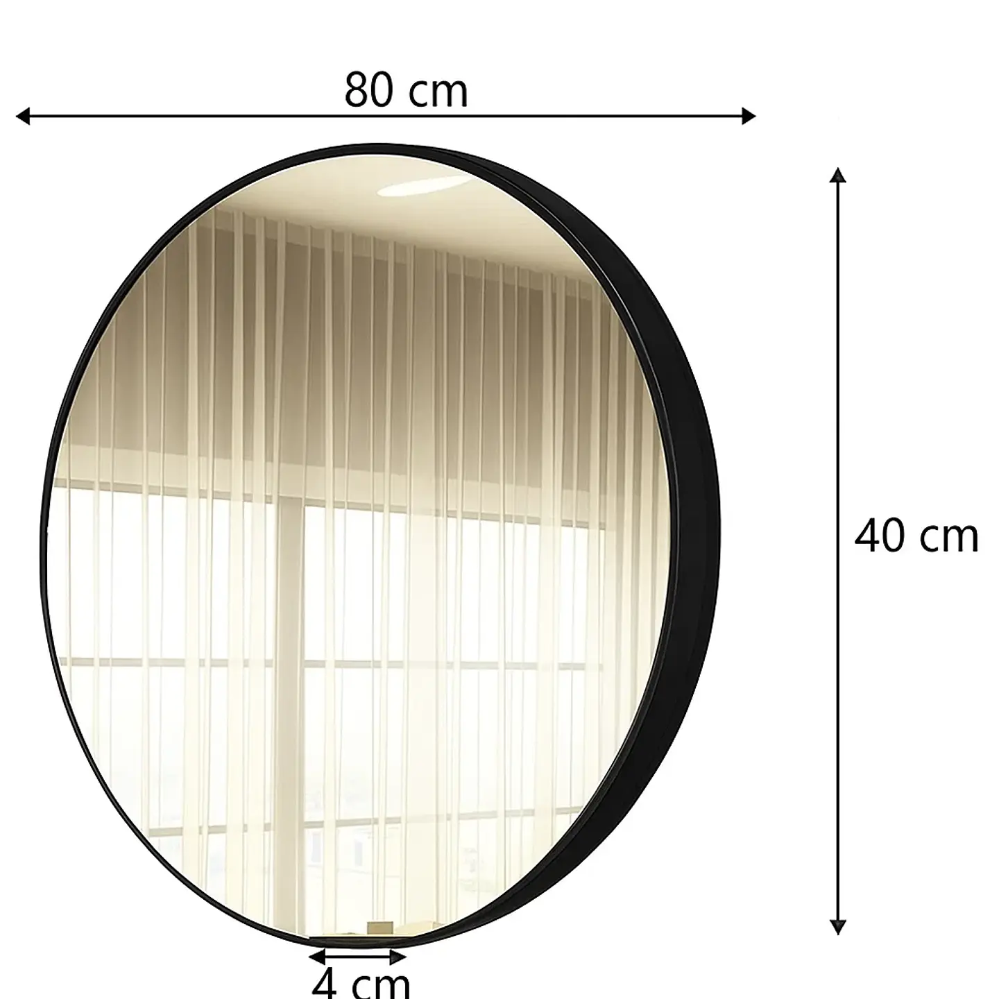 Espejo Circular De Pared Elegante Redondo 80cm De Diametro 7