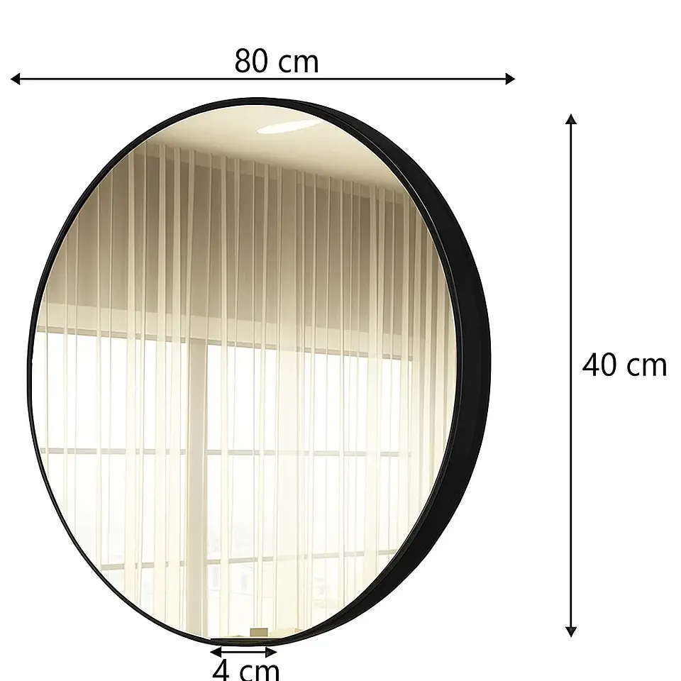 Espejo Circular De Pared Elegante Redondo 80cm De Diametro 7
