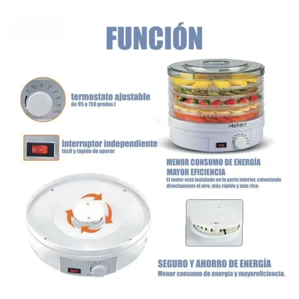 Deshidratador De Alimentos Frutas Verduras 220V Electrico 4