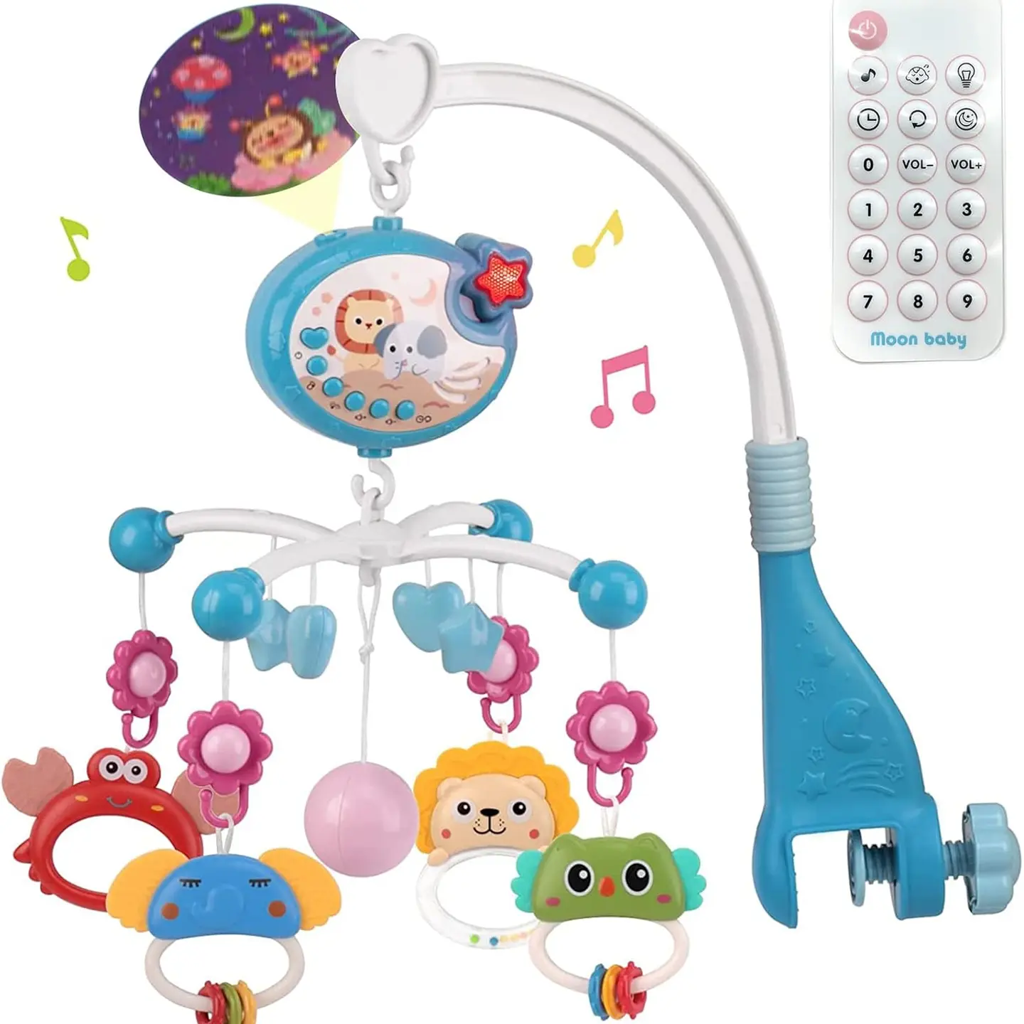 Movil Giratorio 360 Musical Relajante Para Cuna Bebés 1
