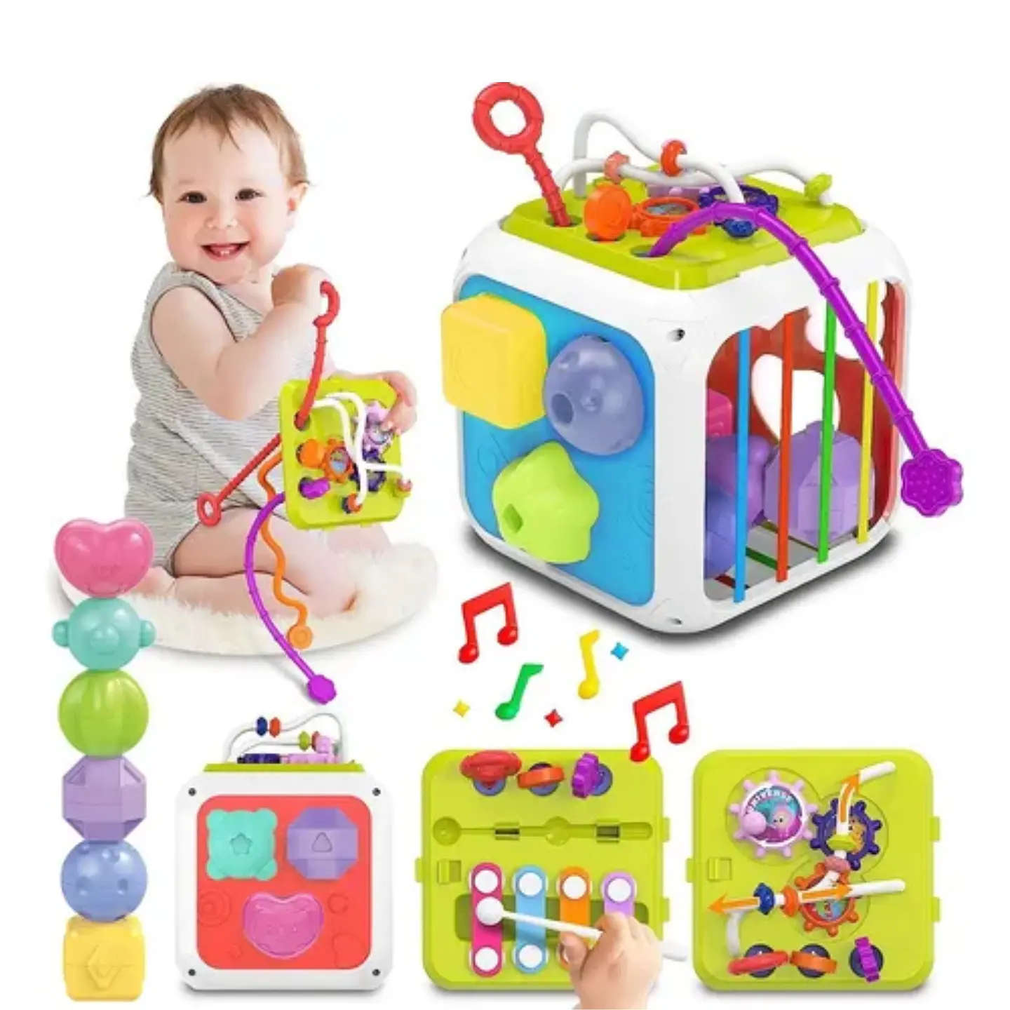 Cubo Para Bebé Juguete Interactivo Didactico Sensorial 1